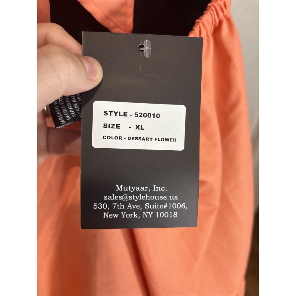 NWT Women's Style House Midi Coral Tiered Ruffle Strap Dress‎ W/Pockets, Size XL - Picture 6 of 7